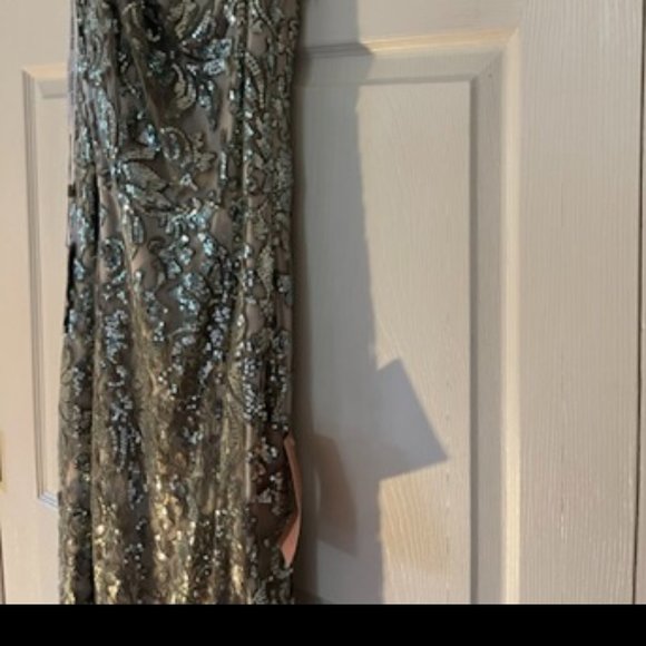 Tadashi Shoji Silver One Shoulder Dress - Picture 8 of 9